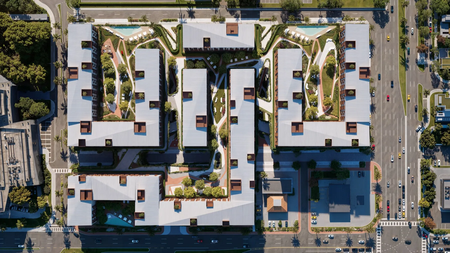 EnSima Miami conceptual rendering, aerial site plan